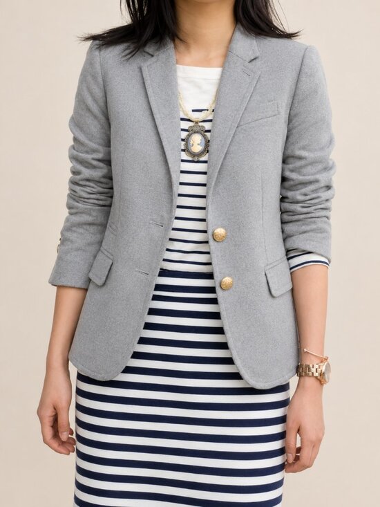 J. Crew Jackets & Blazers - J. Crew Wool Blend Schoolboy Blazer Heather Grey 10 #A3055